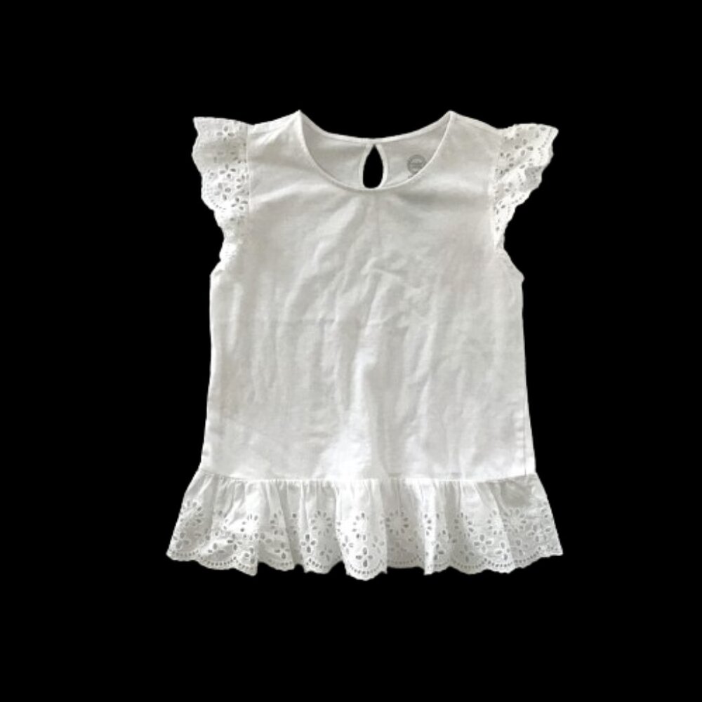 Girls L White Eyelet Trim Dress, Wonder Nation FREE WITH PURCHASE